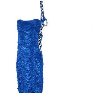 BEE DARLIN BLUE ONE SHOULDER  DRESS